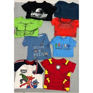 LOT OF 8 BOYS SHORT SLEEVE T-SHIRTS SZ 4 to YS Marvel,Harry Potter